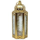Vela Lanterns Decorative Indoor Moroccan Candle Holder, Gold, M