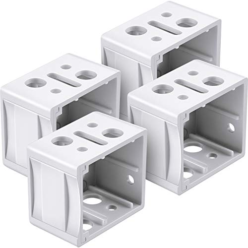 Jetec 4 Pieces 1 Inch Mini Blind Brackets White Plastic Profile Box Mounting Window Blinds Headrail Bracket Replacement