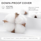 SAVORI Set of 2 Down and Feather Throw Pillow Inserts 22x22 Soft Fluffy Pillow Inserts with 100% Down-Proof Cotton Cover, Decorative Square Cushion Inner for Sofa Couch Bed-White