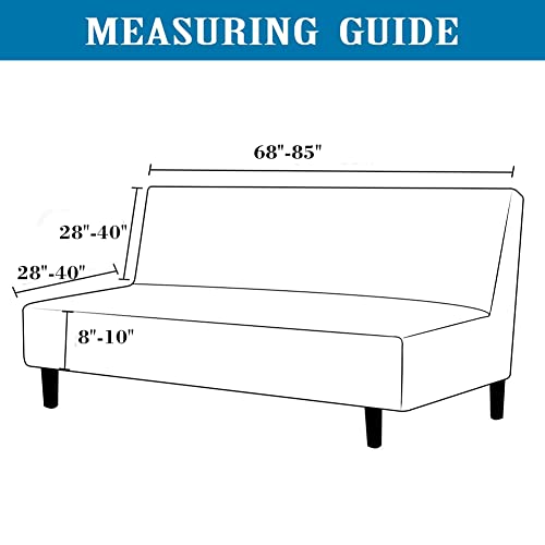 Futon Cover-Stretch Armless Futon Covers Full Size With Skirt Ruffled Futon Sofa Cover Washable Folding Sofa Bed Cover Soft Futon Couch Cover Slipcover With Elastic Bottom For Kids,Pets(Dark Grey)