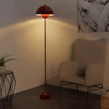 Modern Floor Lamp for Living Room, Industrial Tall Standing Lamp for Bedroom, Metal Shade Reflecting Light Reading Floor Lamp for Office, Nursery Room, Corner(Dark Red)
