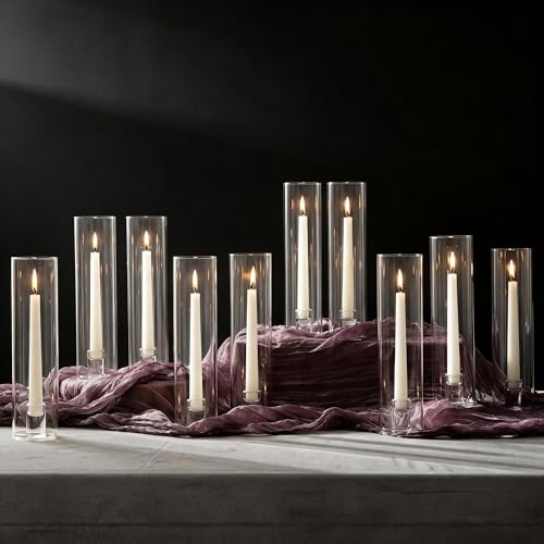 NUPTIO Hurricane Candle Holder for Candlesticks: 11.8" H Set of 10