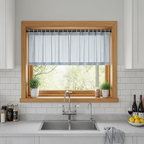Small Tension Rod 16-38inch Black Tension Curtain Rod no Drilling Spring Rods for Windows Short Tension Rod Adjustable Curtain Rod for Windows,Door,Closet,Kitchen