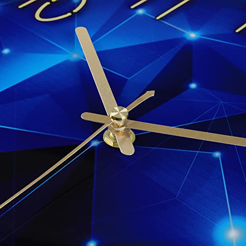 Lafocuse 12 Inch Silent Non Ticking Glass Blue Wall Clock for Living Room Decor, Kitchen Wall Clocks Battery Operated Decorative for Bedroom Office