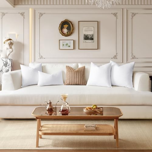 SAVORI Down Feather Throw Pillow Inserts 12x20 Euro Pillow Inserts, Soft Fluffy Throw Pillows with Cotton Cover, Decorative Throw Pillows for Couch Sofa Bed-White