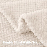Whale Flotilla Extra Large Fuzzy Fleece Throw Blanket for Couch, 50x70 Inch Fluffy Warm Soft Jacquard Blankets for All Season, Lightweight and Cozy, Ivory