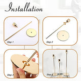 6Pcs French Honey Gold Candlestick Holders, Tall Taper Candelabra Stands fits 3/4 inch Thick Pillar Candle Stick, Elegant Decor Set for Table Centerpiece, Floor, Fireplace as Date, Festival, Fitting.