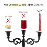 3-Arm Matte Black Metal Candelabra Halloween Centerpiece Taper Holder