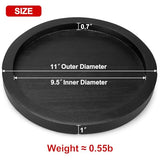 Black Round Wood Decorative Tray for Coffee Dining Table Centerpiece Decor