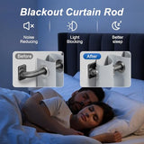 Curtain Rod for Windows 36 to 48 Inches, Blackout Wrap Around Curtain Rod for Bedroom, Living Room, 1 Inch Diamete Adjustable Drapery Rods，Matte Black