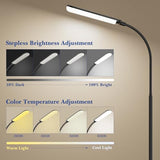 Floor Lamp, LED Floor Lamp with Remote Control Foot Switch for Living Room, Stepless Adjustable Colour Temperature Brightness Standing Lamp with Timer, Eye Caring Tall Lamp Reading for Bedroom,office