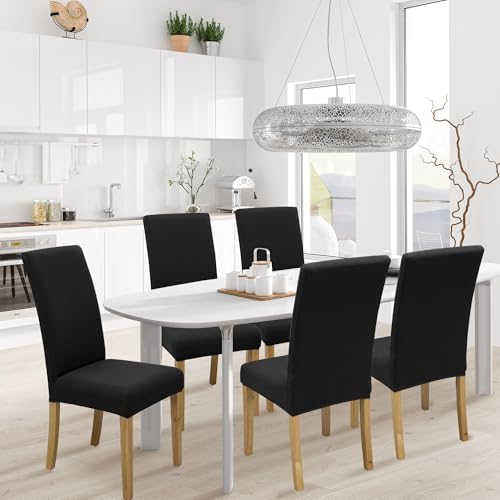 BIETYONE Chair Covers,Dining Room Chair Covers Set of 6,Stretch Kitchen Chair Cover,Washable Dining Chair Cover,Parsons Chair Slipcovers Protective,for Home,Restaurant,Banquet