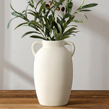 White Ceramic Vase-Boho Decorative Vase,Terracotta Tall Vases Decorative Pottery are Suitable for Decorating Living Rooms,Kitchens,and Bedrooms.