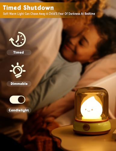 Cute Chibi Flame Lamp, Anime Cozy Lights, Retro Rechargeable Night Light, Decor, Cute Desk Accessories, Gifts.