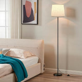 Floor Lamp with Linen Shade - 62" Dimmable LED Standing Lamp with Remote Control, 9W E26 Bulb Included, 3000-6000K, Modern Floor Reading Light for Bedroom Living Room Office Corner, Black
