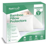 Premium Standard 20''x 26'' Waterproof Pillow Protector Covers - Zippered Pillowcase, Set of 2 Standard Size