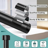 Curtain Rods 72-144 Inch, 1" Heavy Duty Adjustable Curtain Rod for Windows, Black Extra Long Window Treatment Rod, Modern Design, Easy Installation