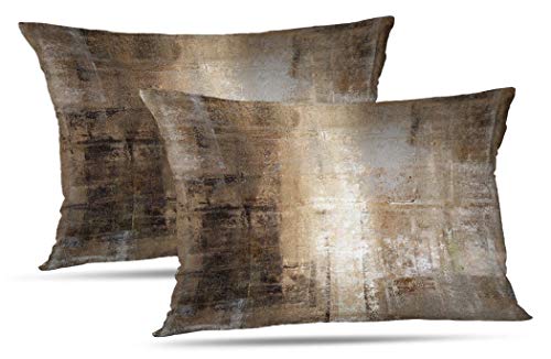 Throw Pillow Covers for Couch, 20x12 Inch, Set of 2, Taupe