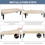 SearchI Dining Bench Cover, Stretch Washable Long Bench Seat Covers, Rectangle Dining Table Bench Slipover for Dining Room, Living Room, Kitchen(Beige)