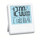 Timloon Mini Desk Atomic Clock | Auto-Calibrating Digital Alarm, Temperature & Humidity, 4 Time Zones, DST, Backlight, Battery Operated
