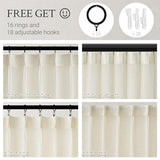 96 Inches Long Pinch Pleated Semi Sheer Curtains,Natural Linen Blended Light Filtering Window Curtains 96 Length 2 Panels for Living Room Bedroom Pinch Pleat Drapes with Hooks 2 Panels 40" Wx96 L