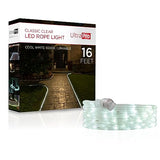 UltraPro LED Rope Lights, 16ft Classic Clear Rope, Cool White Light 5000K, Indoor/Outdoor, Flexible, Linkable, Durable, Rope Lights Outdoor, 54842