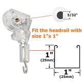 2pcs 1" Blinds Wand Tilter Mechanism with D Shaped Gear 5/32" Hook Connection for Aluminum or Vinyl mini Blinds with Measure 1" x 1" headrail