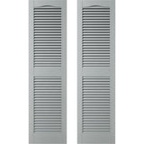 TailorMade BEL1120026945 Builders Edge, Cathedral Top Center Mullion, Open Louver, Includes Matching Installation Spikes (Per Pair) Vinyl Shutters, 12-in. W x 26-in. H, 945-Platinum