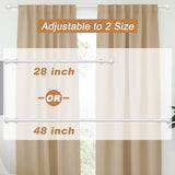 White Curtain Rods for Windows 28 to 48 Inch, Heavy Duty Curtain Rod Set with Brackets, Decorative Adjustable Curtain Rods for Bedroom, Living Room, 5/8" Metal Drapery Rod