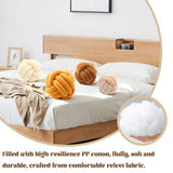Knot Pillow Ball, Soft Plush Decorative Throw Pillow, Handmade Round Knotted Cushion for Sofa, Couch & Bedroom, Cute Home Decor Pillow (7.87 Inches, Ivory)
