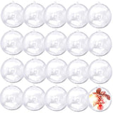 40PCS 80mm/3.14inch Large Clear Ball Ornaments, 20Set Clear Plastic Fillable Christmas Balls Shatterproof Ornament Bauble for DIY Crafts Wedding Party Decor Holiday Home Decor