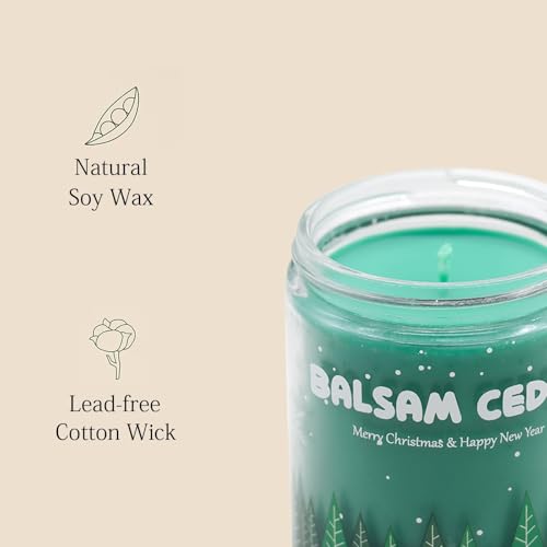 Christmas Candles - Holiday Gifts for Women & Men, 4 Pack Natural Soy Wax With Holiday Scents, Perfect for New Year and Winter Decor