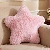 YRXRUS Star Pillows, Light Pink Star Shaped Pillow, Decorative Throw Pillow Gifts, Cute Plush Room Decor, Fluffy Faux Rabbit Fur 14"x14"Pillows for Living Bedroom