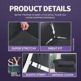 ZNSAYOTX Luxury Velvet Chair Slipcovers with Arm 2 Piece Stretch Chair Covers for Living Room Thick Soft Armchair Slipcover Anti Slip Pet Friendly Furniture Protector (Black),30"-47"(1 Cushion)