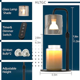 Candle Warmer Lamp with Timer Dimmer, with 2 Bulbs,Adjustable Height,Mothers Day Gifts for Mom,Birthday Gifts for Women,for Yankee Jars,for Room Home Decor (Black)