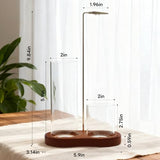 Incense Holder, 2 in 1 Incense Sticks Burner with Glass Ash Catcher & Stick Storage, Meditation Yoga Spa Gifts for Women, House Warming Gifts New Home Wooden Aesthetic Room Decor, Rustic Brown