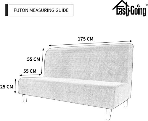 Easy-Going Stretch Futon Slipcover Armless Sofa Cover Furniture Protector Without Armrests Slipcover Soft with Elastic Bottom for Kids, Spandex Jacquard Fabric Small Checks(futon,Chocolate)