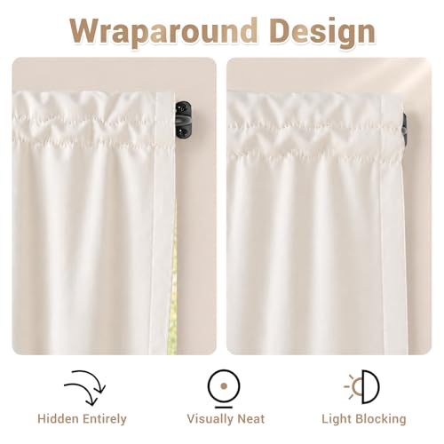 1 Pack French Door Curtain Rod Adjustable 18-30 Inch, 3/8 In. Diameter, Cafe Curtain Rod, Sash Curtain Rods for Door Window (Black)