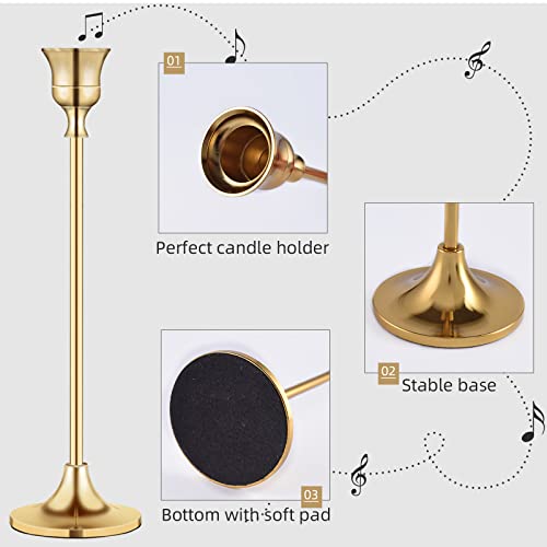 Candlestick Holders,Taper Candle Holder for Candlesticks Gold Brass Vintage Candle Stick Candle Holders Candelabra Candle Holder for Fireplace Party Dining Home