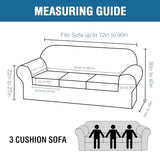 H.VERSAILTEX 4 Pieces Thick Velvet Sofa Covers Couch Covers for 3 Cushion Couch Sofa High Stretch Slipcovers Furniture Protector Form Fit Luxury Couch Cover for Dogs Width Up to 90 Inch(Sofa,Grey)