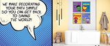 Silly Goose Gifts Superhero Bathroom Character Themed Wall Art Print Decor - Bath Accessories Funny Rules Reminders Boys Restroom Movie Video Game Pictures (Set of 4)