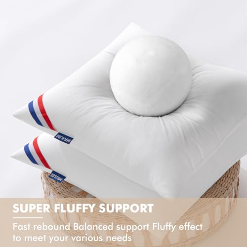MIULEE Outdoor Pillows Pack of 4 18x18 Inch Outdoor Pillow Inserts Waterproof Decorative Throw Pillow Inserts, Square Water Resistant Pillow for Garden Couch Furniture