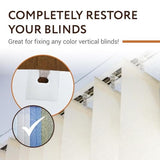 IMPRESA Clear Vertical Blind Repair Tabs - 25 Sets (50 Tabs), 2 Alcohol Wipes Strong Adhesive Peel Stick Bond - Universal Fit for Vertical Slats - Tool-Free Sliding Door Blind Fix