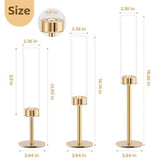 Gold Hurricane Candle Holders Set of 6, Tall Metal Windproof Glass Taper Candle Holder for Candlestick, Candle Sticks Decor, Table Centerpieces for Wedding, Candlelit Dinner Party Fireplace Decoration