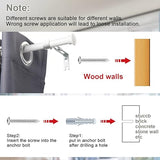 White Curtain Rods for Windows 28 to 50 Inch - 5/8” Heavy Duty Curtain Rods Set,Decorative Cafe Drapery Rods with Brackets - Matte Rustic