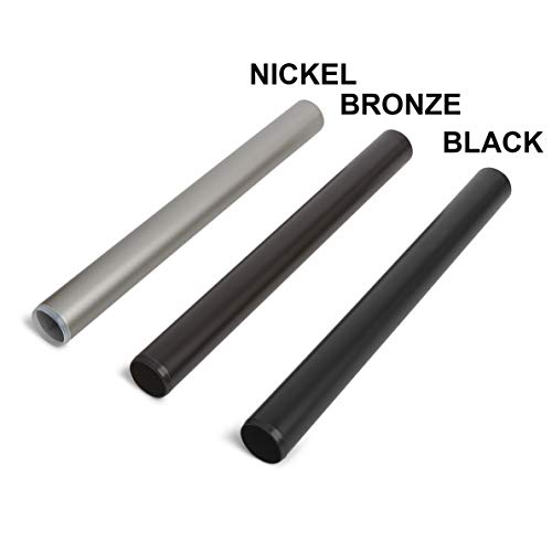 Amazon Basics Adjustable 1-Inch Heavy Duty Curtain Rod for Windows, Cap Finials, 72" to 144", Nickel