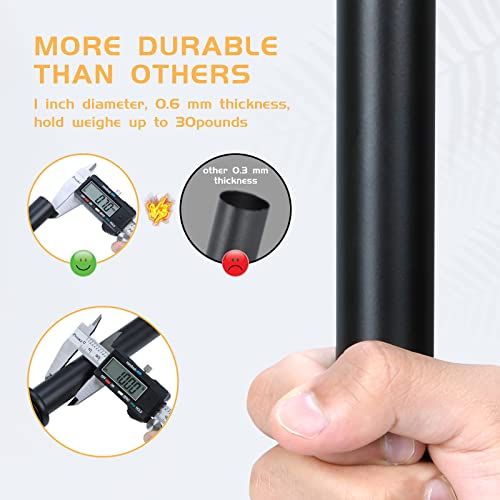 1 Inch Black Curtain Rods for Windows, Heavy Duty, 72 to 144 Inch, Standard Decorative Window Curtain Rod Set with Brackets for Bathroom, Kitchen, Bedroom, Black