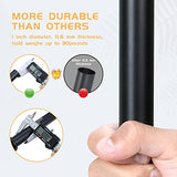 1 Inch Black Curtain Rods for Windows, Heavy Duty, 72 to 144 Inch, Standard Decorative Window Curtain Rod Set with Brackets for Bathroom, Kitchen, Bedroom, Black