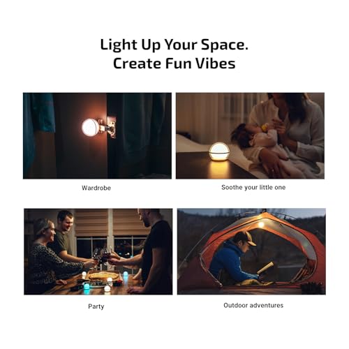 OLIGHT Sphere Smart Night Light, 75 lumens Stepless Dimming Table Lamp with Remotely APP Control, Magnetic Rechargeable RGB Ambient Lighting for Sleeping, Reading, and Relaxation