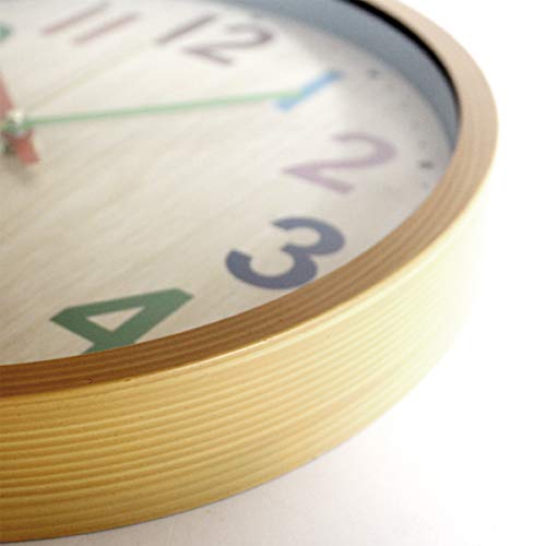 Wall Clock, 12 Inch Easy to Read Silent Non-Ticking Colorful Battery Operated Clock,for Bedroom,Living Room,Kitchen,Office,School Classroom (Yellow)